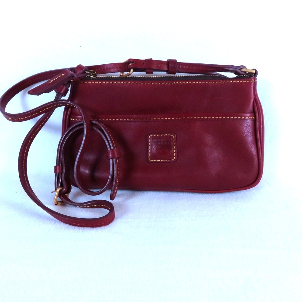 Dooney & Bourke Womens Florentine Leather Lola Pouchette Crossbody Bordeaux Red